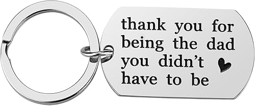 iWenSheng Llavero de regalo para padrastro Día del Padre, cumpleaños, Navidad, regalos para padrastro de hija e hijo