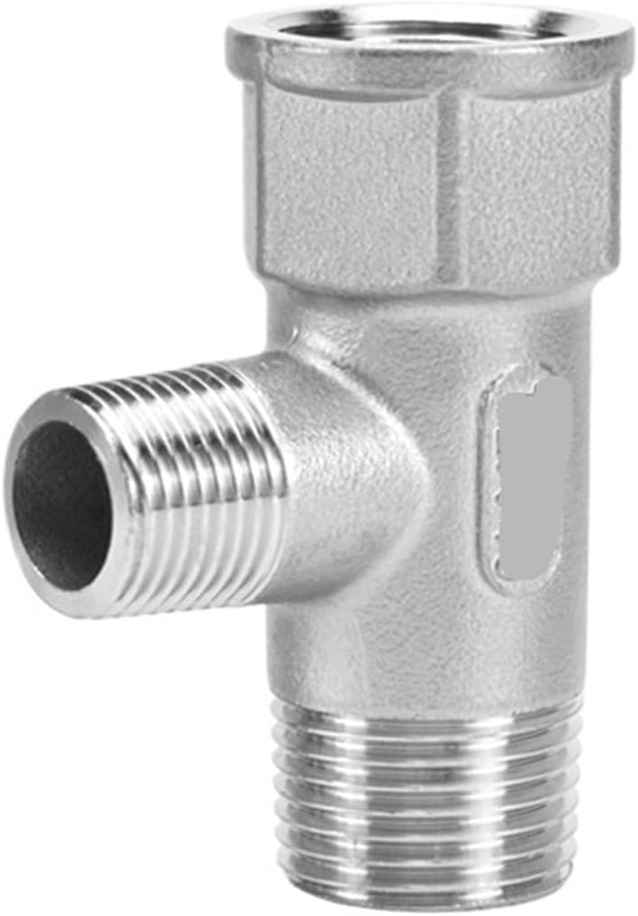 304 Stainless Steel Variable Diameter Internal and External Wire tee reducing Medium and Small Joints Internal and External Threaded tee 1 inch 6 Minutes(Outside-G1/2*within-G3/8*G1/2)