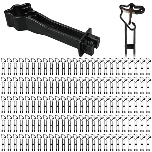 Image of Outus 100 Pcs Reversed Extender Insulator Snap Fit T Post Insulators for Electric Fence Wire for Yard Agricultural Ranchers Farm Fence (Black)