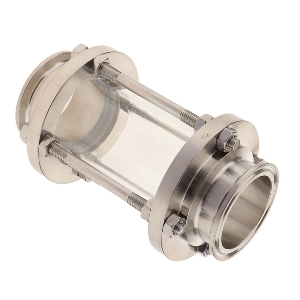 304 Sanitary Fit Clamp Sight Glass Tower - 64mm Silver - Full 360 Degree View - Food Dairy Inries - Tri-clamp - Max 100PSI