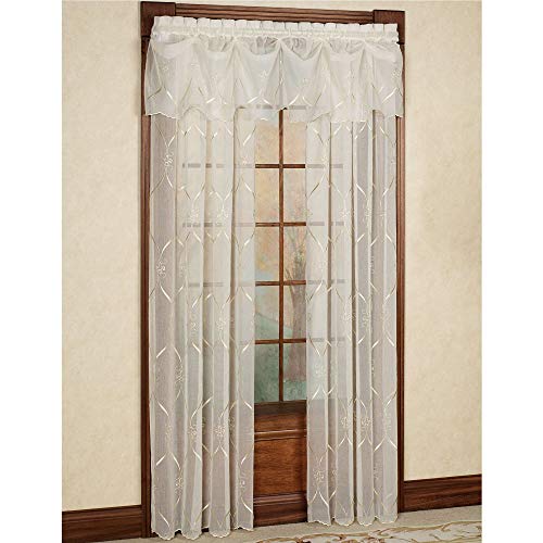 Croscill Cavalier Sheer Tailored Panel, 40-Inch by 95-Inch, Ivory