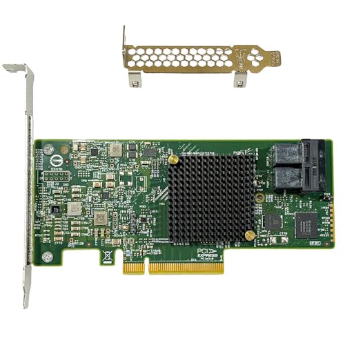 SAS HBA Card Compatible with LSI 9300-8i IT Mode PCIe SATA Expansion Card, 8-Port 12Gbps PCIe 3.0, SAS Expander Support, HBA Controller with 2x SFF-8643 Internal for ZFS TrueNAS unRAID NAS JBOD
