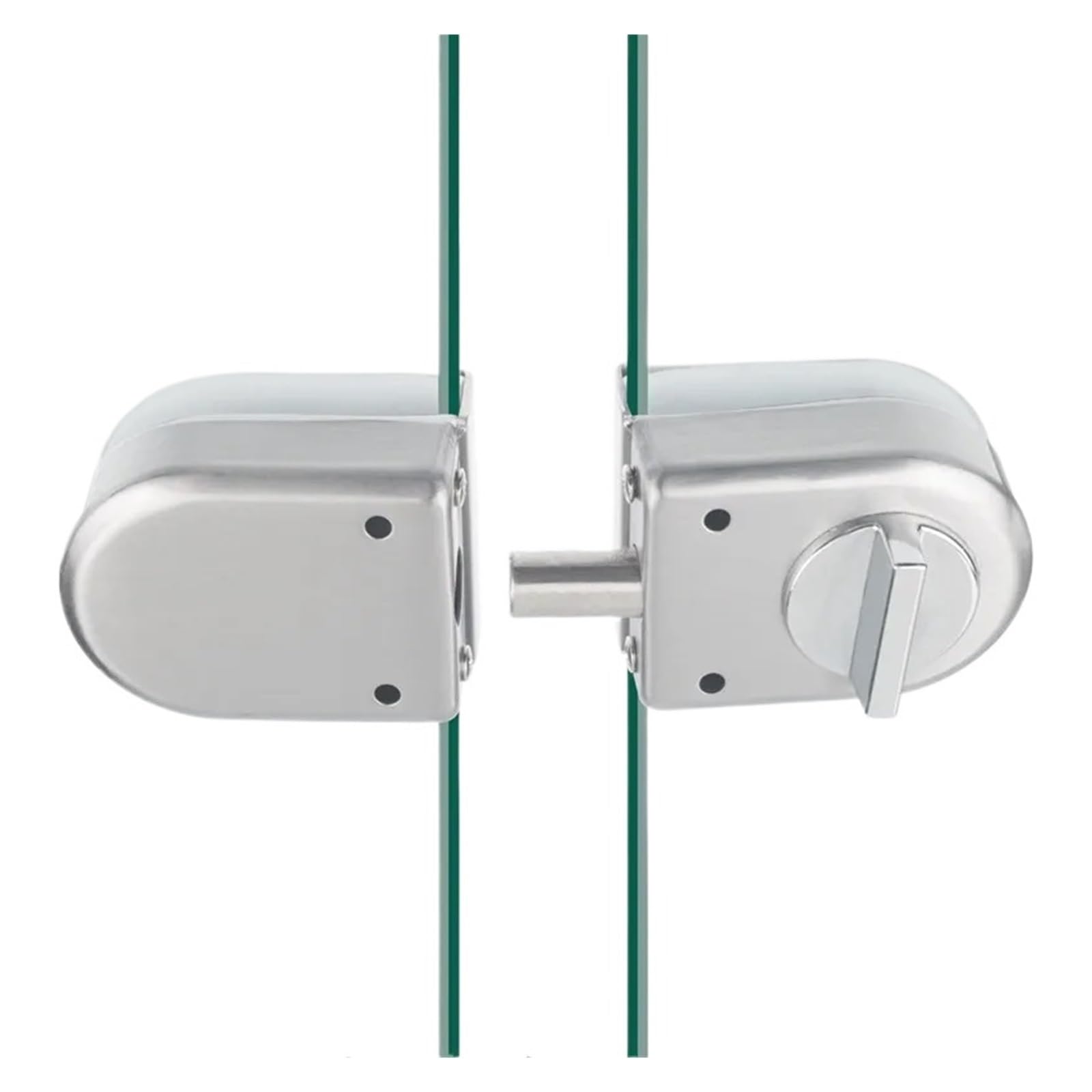 Cerradura Cristal Cerradura de puerta vidrio acero inoxidable, cerradura perno perforación libre, mortaja, doble individual, Hardware oficina(Color 1)