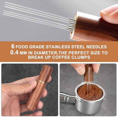 3 Stück Verbessertes WDT Tool,Kaffee Tamper Espresso Nadel mit 5 Feinen Nadeln 0.4 mm, Kaffee Zubehör Espresso Kaffeerührer für das Durchmischen des Kaffeesatz und als Geschenk für Baristas