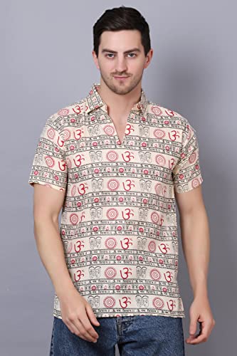 Image of Axolotl Premium Om Mantra Cotton Blend Men Short Kurta