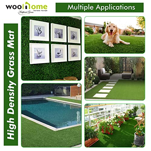Image of Woohome 35mm Artificial Grass Mat for Balcony | Green Grass Carpet for Balcony | All-Weather Home and Office Edition (Size - 4X3 Ft | Green grsaa Capet for Balcony)