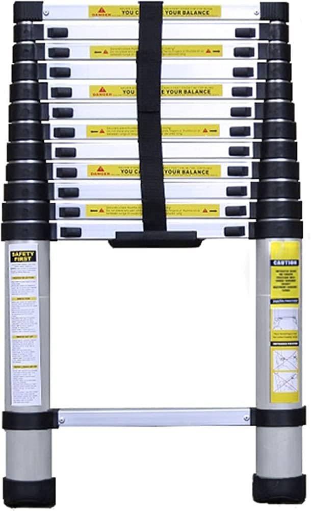 Telescoping Ladder for 8m/ 7m/ 6m/ 5m/ 4m/ 10FT/ 2m/ 1m RV Rooftop Tent, Aluminum Extension Telescopic Ladders for Household and Outdoor Working, Load 150kg (Color : Black, Size : 1. Star of