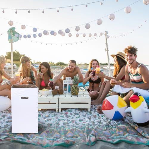 Image of Tioncy 5 Pcs Cardboard Trash Cans Disposable and Reusable Corrugated Cardboard Trash Cans Recycling Bins Bulk with 10 Garbage Bags White Garbage Boxes for Parties Events(13 Gallon)