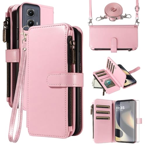 Coque Moto Edge 2024 antichoc étui portefeuille support béquille Motorola