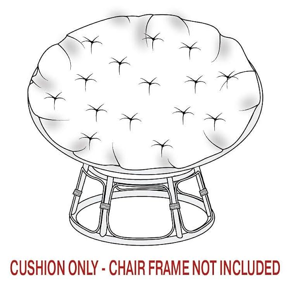 Sorra Home Tufted Papasan Cushion - Bucket & Moon Chair Comfy Round Cushion - Floor Pillow with Plush Foam for Indoor Furniture (Frame Not Included) - Coral (48" x 48" x 4") by Sorra Home - Image 8