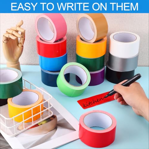Image of Fainne 24 Pack Colored Duct Tape Bulk, Colorful, 15 Yards X 2 Inches | Heavy Duty Waterproof Colorful Decorative Duct Tape Multi Purposes No Residue Tear by Hand for DIY Indoor Outdoor Use