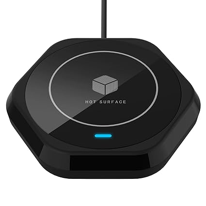 Coffee Mug Warmer: Smart Beverage Heating Plate Candle Wax Cup Warmer Electric Thermostat Coaster for Hot Coffee Milk Tea Water Cocoa Desk Home Office Use Christmas Birthday Gift Auto Shut Off Black