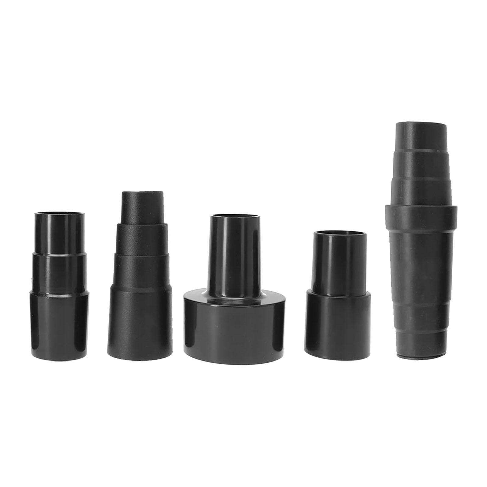 Yejbbuc Black 5 Pieces Vacuum Hose Adapter Kit Durable Vac Hose Adapter Reducer Attachment