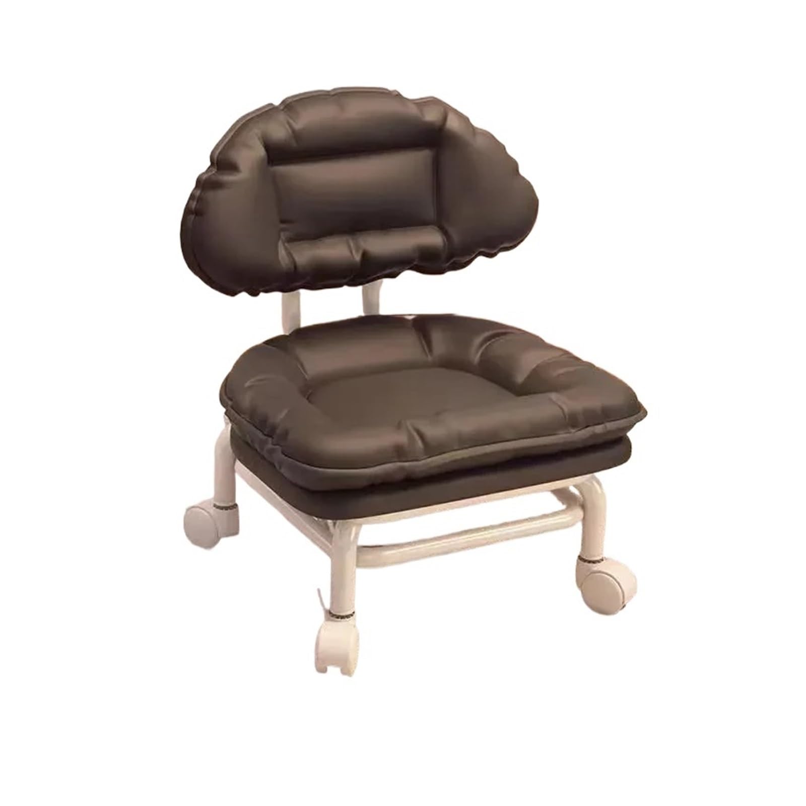JMORCO Pedicure Chair 360 degree Roatating Wheel Small Stool Household Pulley Backrest Low Stool Mobile Small Bench with Rotating Shoes Stool Seat(Black)