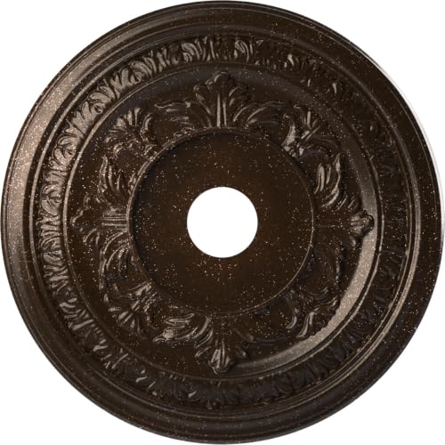 Image of Ekena Millwork CMP22BAAMB Baltimore Thermoformed PVC Ceiling Medallion (Fits Canopies up to 7 3 /4 inch), 22 inchOD x 3 1 /2 inchID x 1 inchP, Textured Metallic Mystic Brown