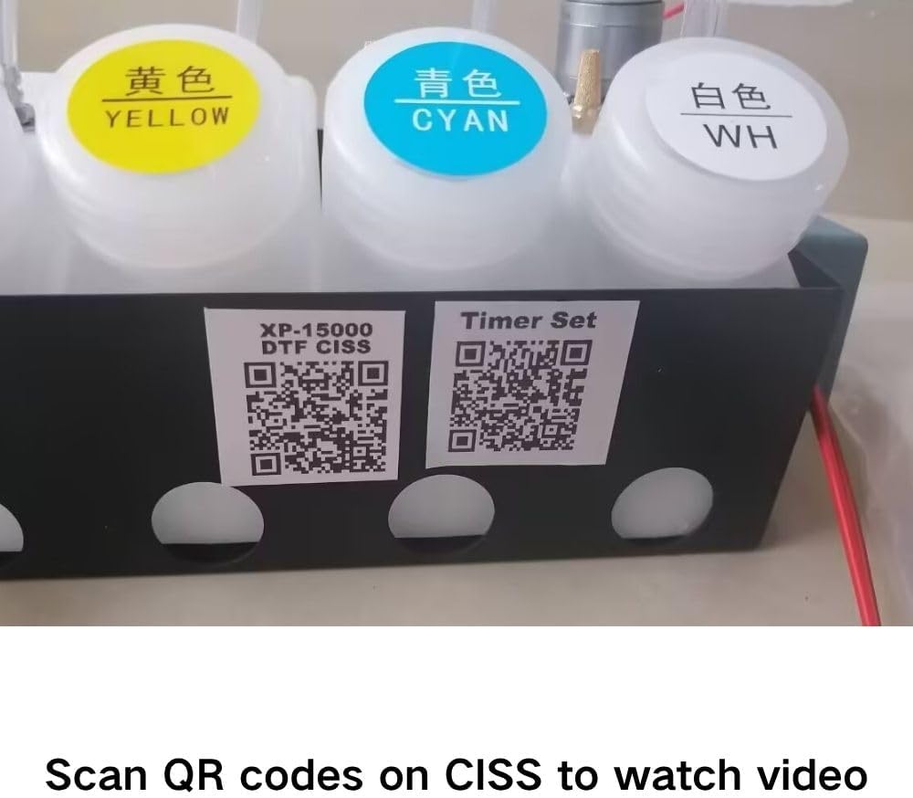 XP-15000 DTF CISS with White Ink Stirrer, Timer Control, Manifold, Dampers- Compatible with XP-15000/XP-15010/XP-15080