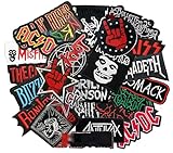 HARINI 25 Pcs Mixed Rock Band Patches Iron On Rock Music Badges Hippie Punk Stickers for Cloth Jacket Jeans DIY Applique(1)