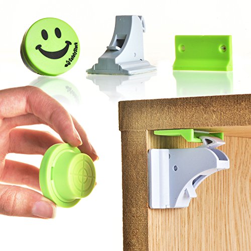 Child Proof Magnetic Cabinet Locks – 8 Easy to Install Baby Locks for Cabinets and Drawers – Heavy Duty Child Home Safety Kit with 3M Adhesive – Perfect for New Parents and Grandparents by SafetyStork