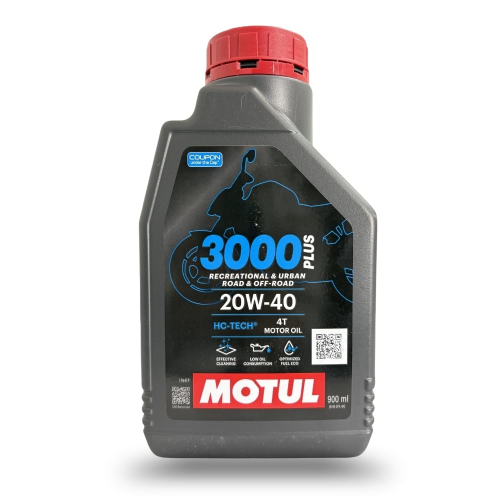 3000 4T Plus 20W-40 HC-Tech Engine Oil for Bikes | Advanced Engine Protection & Smooth Performance | Designed for 4-Stroke Motorcycles Up to 150cc | 900ml