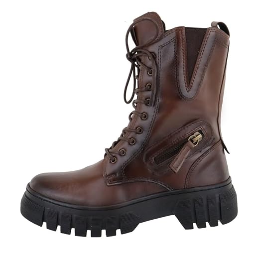 Bota Coturno Tratorada Feminina Motoqueira Fechamento Cadarço Ajuste Elastico Sola Borracha