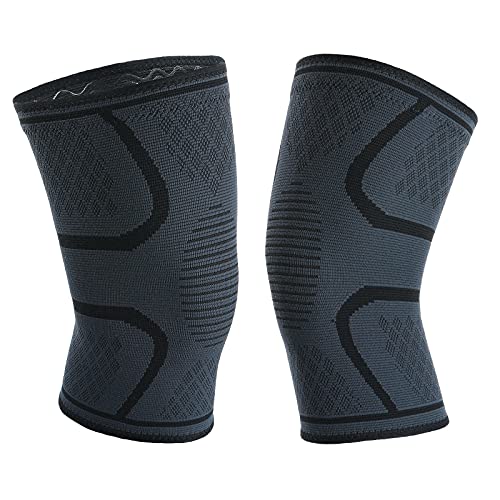 2 Pack Knee Brace - Knee Compression Sleeve For Men Women, Knee Braces For Knee Pain Women, Knee Sleeves Weightlifting, Knee Pads For Meniscus Tear, Arthritis, Joint Pain Relief (Medium)