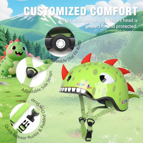 Image of Kids Toddler Bike Helmet, Adjustable and Multi-Sport for Child Boys and Girls, 2 Sizes