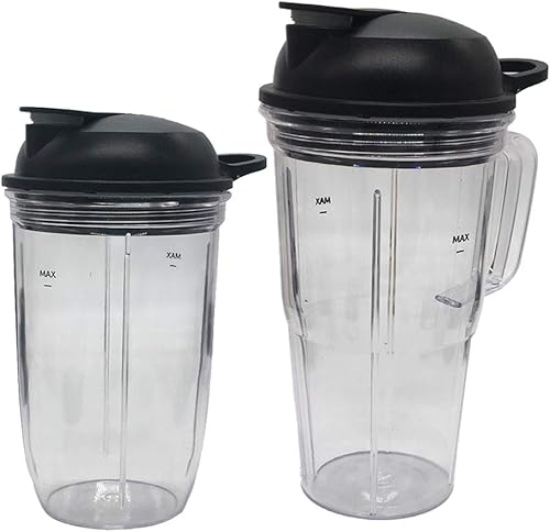 2 tarros personales Juicer 24 oz mango taza con tapa para ir, compatible con NutriBullet Blender Combo ZNBF30400ZNutribullet Select 2.0 1000 vatios