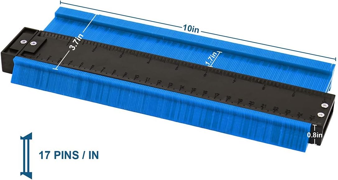 Contour Gauge 10inch Shape Duplicator Profile Copy Tool Shape Measuring for Corners Contoured Blue