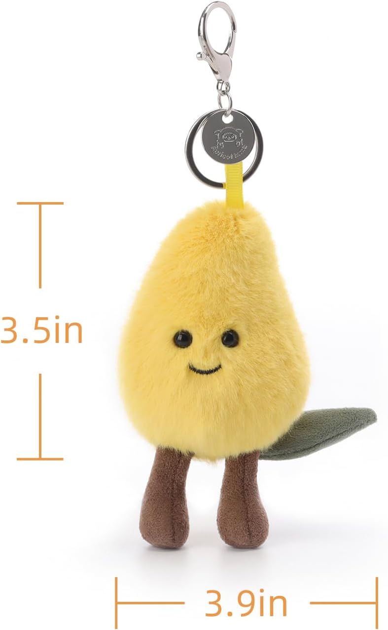 Apricot Lamb Fresh Mango Cute Keychain, Soft Stuffed Plush Toy Keyring for Kids' Backpack, Purse, 3.5 Inches - Image 6
