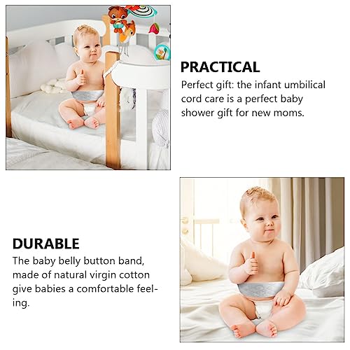 Image of 8pcs Cotton Newborn Navel Belt Breathable Belly Button Bands for Comfort Protection for Healing Cord Wounds Shower Present White