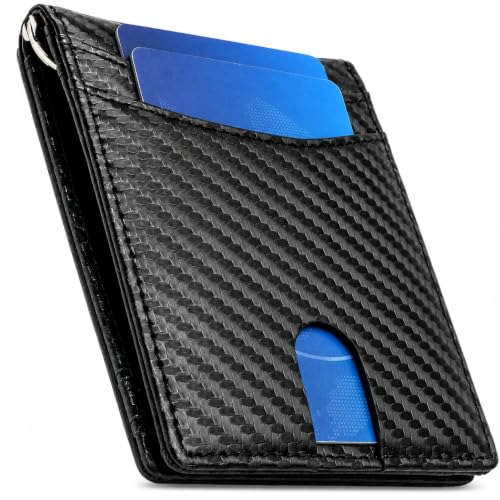 ZOELON Minimalist Slim RFID Wallet for Men - Bifold Front Pocket Wallet with Money Clip