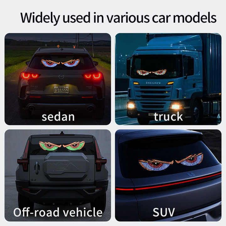 Image of AutoBizarre Devil Eyes LED lights For Car Windshield Led Panel With USB For Car Rear Window Universal for All Cars, Vans, Trucks, etc (Blue)