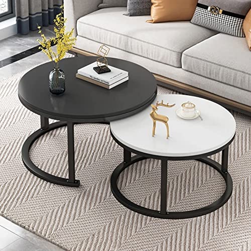 Nesting Coffee Table Set of 2 - Round Stackable End