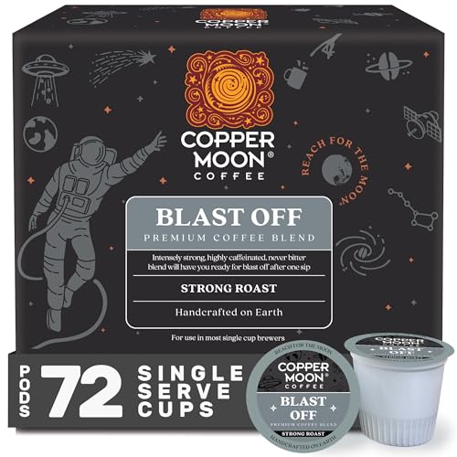 Image of Copper Moon Single Serve Coffee Pods for Keurig K-Cup Brewers, Strong Roast, Blast Off Blend, 72 Count