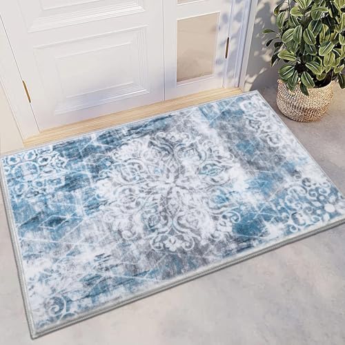 HEBE Indoor Door Mat 2'x3', Washable Welcome Mat for Front Door Entrance