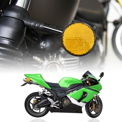 Image of Dickno 2 PCS M6 x 1.0 Motorcycle Reflectors, Plastic Screw Mount Reflective Warning Reflector, Universal Motorbike Rear Safety Reflectors for Motorcycle, Bicycle, Scooter (Round Orange)