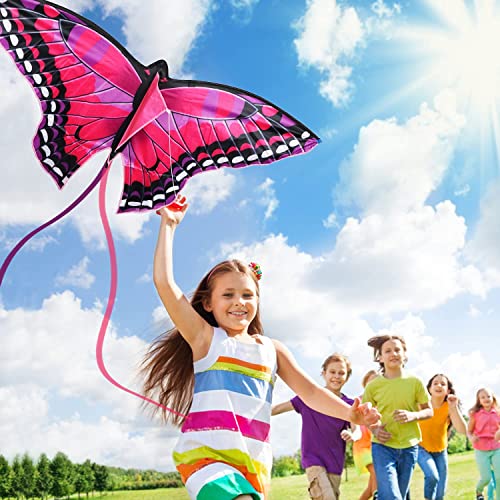Toy Life Butterfly Kite For Kids Easy To Fly Large Kids Kite - Kites For Kids And Adults Easy To Fly Big Beach Kites For Kids Age 4-8-12 Idea Gift For Children Outdoor Game Activities Beach Trip (Red) #TOP2
