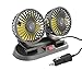 Ventilatore 12 Volt Per Barca, Ventilatore 12 Volt Potente Con Presa Accendisigari Da 12v/24v Rotazione Manuale a 360 Gradi Portatili Due Velocit¨¤ Regolabile Ventola Per Auto a Doppia Testa(Size:12V)