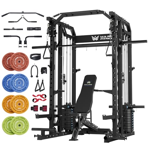Major Fitness Drone2 Premium Smith△ Machine, All-in-One Home Gym Squat Rack with Aluminum Pulley...