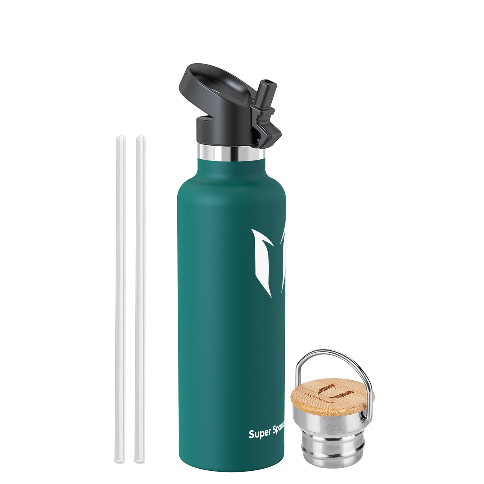 Super Sparrow Borraccia Termica - Bottiglia Termica Senza Perdite - 350ml/500ml/620ml/750ml/1L - Senza BPA Borracce Bambini - Per Scuola, Sport, Campeggio, Palestra, Ciclismo - Con 2 Tappi