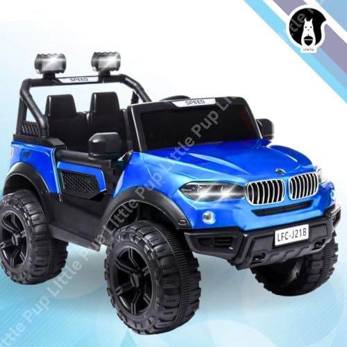 Little PUP Kids Speed-888 Ride-On 12V 7ah Rechargeable Battery Operated Solid Designed Jeep for 1 to 7 Year Kids| Boys| Girls| Children - Blue - Image 2