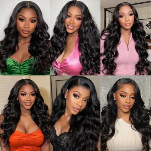 Body Wave Human Hair Bundles 1B Natural Black 24 26 28 Inch 3 Bundles Soft Silky Bouncy Flowing Hair Extensions for Women — view 2