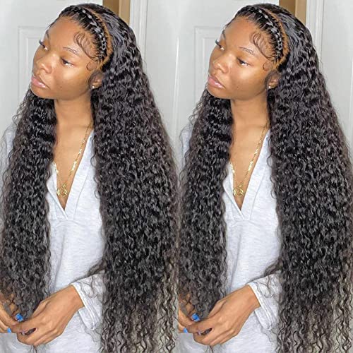 Image of bangjazz Deep Wave Lace Front Wigs Human Hair 180% Density Curly Lace Front Wig Human Hair Wet and Wavy Wig 13x4 HD Lace Frontal Wigs 20 Inch Glueless Curly Wigs for Black Women Pre Plucked