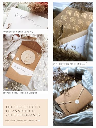 Image of Joli Coon Pregnancy announcement wooden card - You're going to be an uncle with pocketfold envelope and seal sticker - Baby announcement uncle