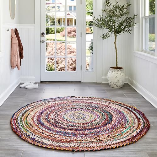 nuLOOM Tammara Handgeflochtener Teppich, 122 x 122 cm, mehrfarbig