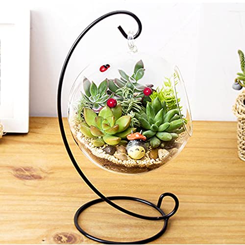 Vase de Jardinière Rond en Verre à Suspendre Boule de Terrarium pour Plante Aérienne à Suspendre Transparent Grand Vase à Fleur de Terrarium Pot de Fleurs Pot de...
