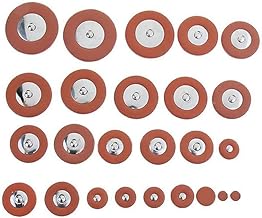 Jiayouy 25 Pieces Leather Pads Alto Sax Pads Replacement Set Saxophone Repair Parts Brown 9mm to 48mm