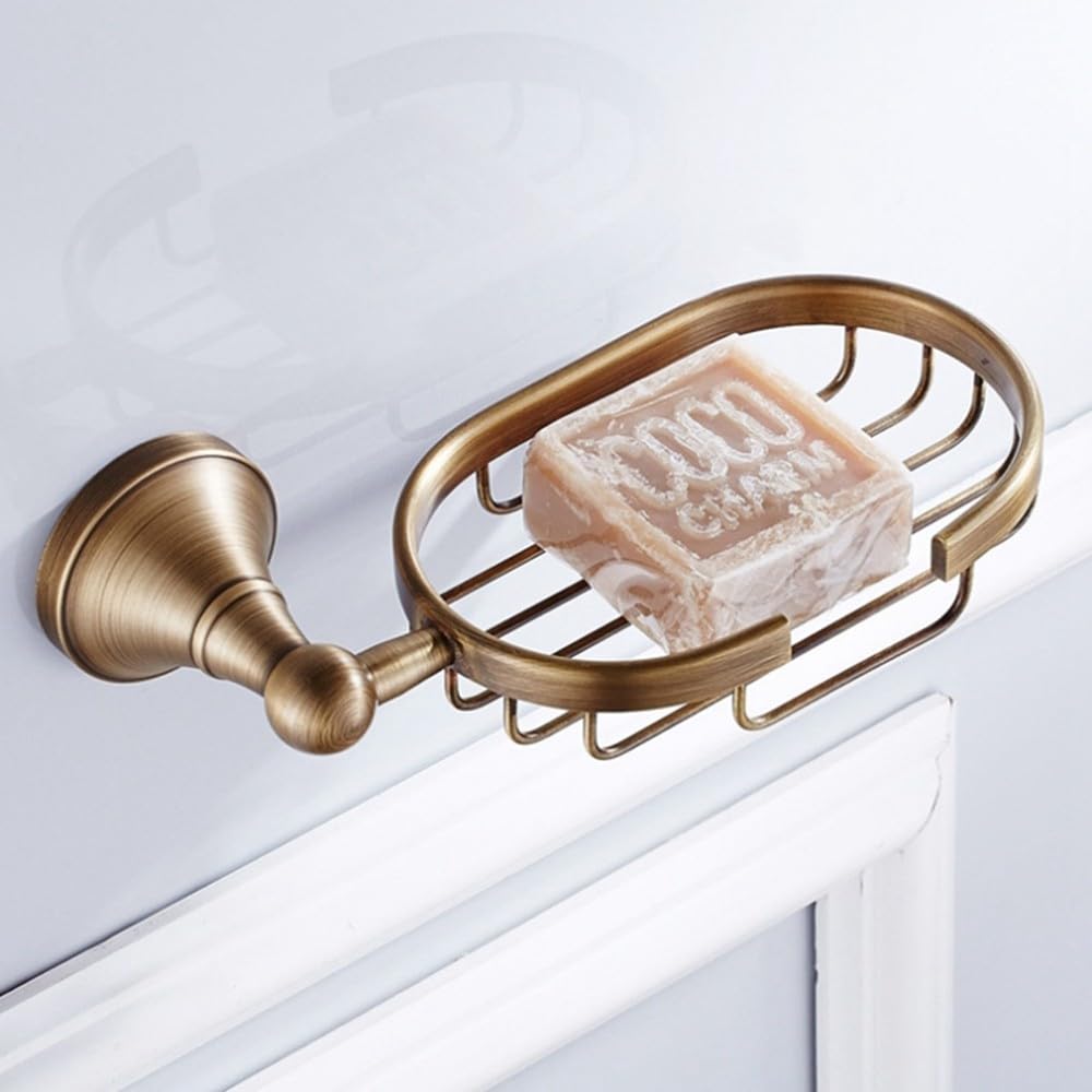 Accesorios de baño de Bronce Hardware Antiguo Secador de Pelo Estante Capa Toalla Estante Barra Barra Ducha Jabonera Soporte Cepillo de baño, Cesta de jabón
