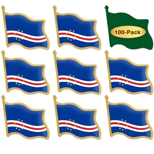 Image of 12 /24 /50 /100Pcs Cape Verde Flag Lapel Pins Bulk - Metal Republic of Cape Verde National Lapel Pin
