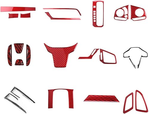 XITER Marco central de consola de panel de instrumentos de fibra de carbono ABS, adornos decorativos, cubierta de volante, automotriz, juego